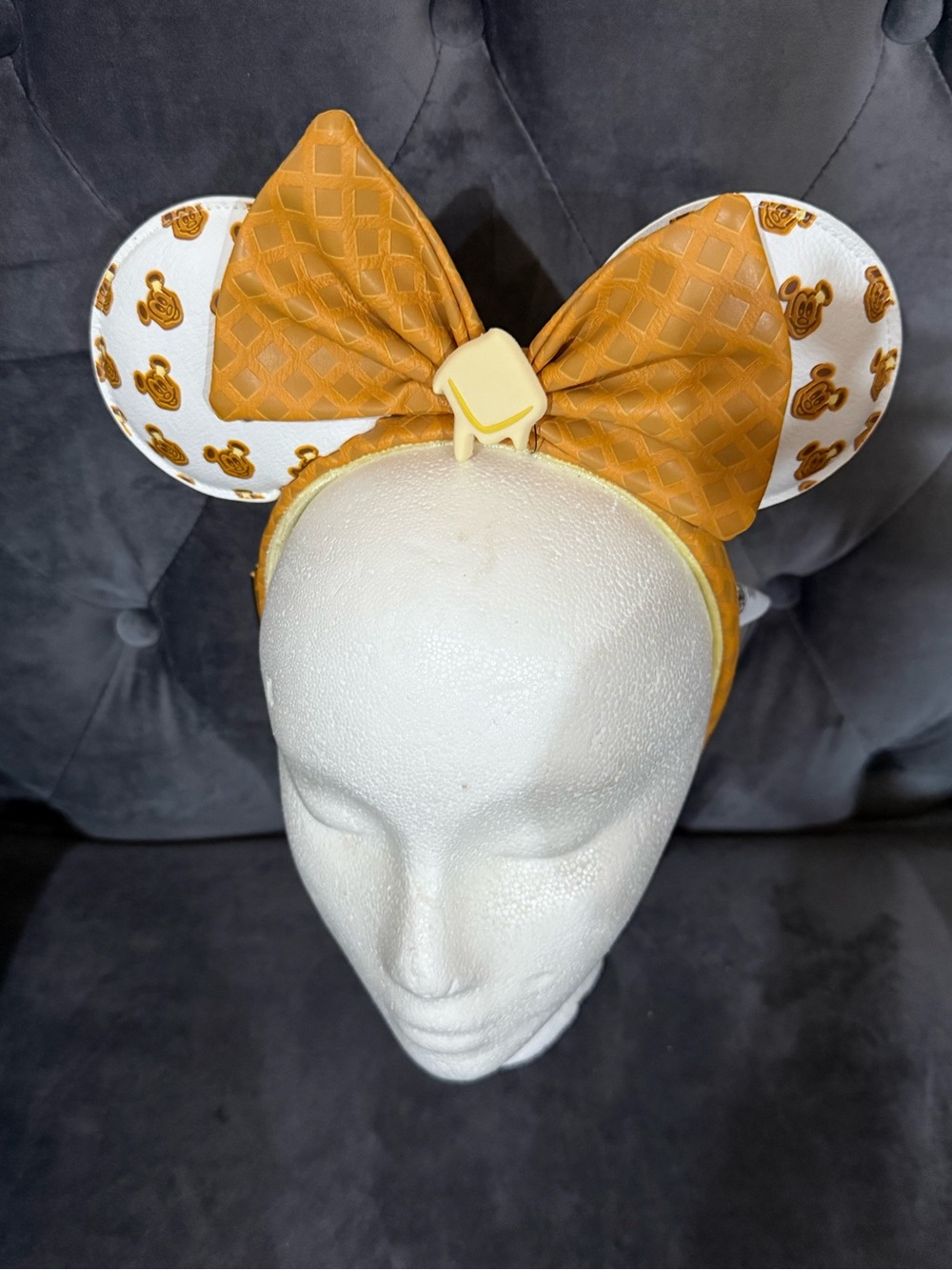 Loungefly Disney parks Mickey Waffle Ear Headband with Bow. HTF NEW Collectible - Picture 10 of 12